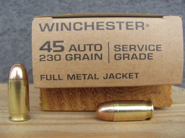 50 Round Box - 45 Auto 230 Grain FMJ Winchester Service Grade Ammo ...